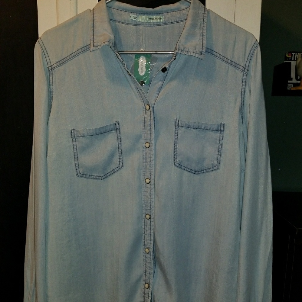 MAURICES-Light weight denim button down shirt
